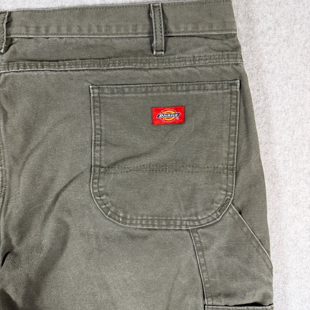 Dickies Carpenter Pants Mens 44x30 Olive Green Relaxed Canvas Utility Gorpcore - Picture 4 of 11